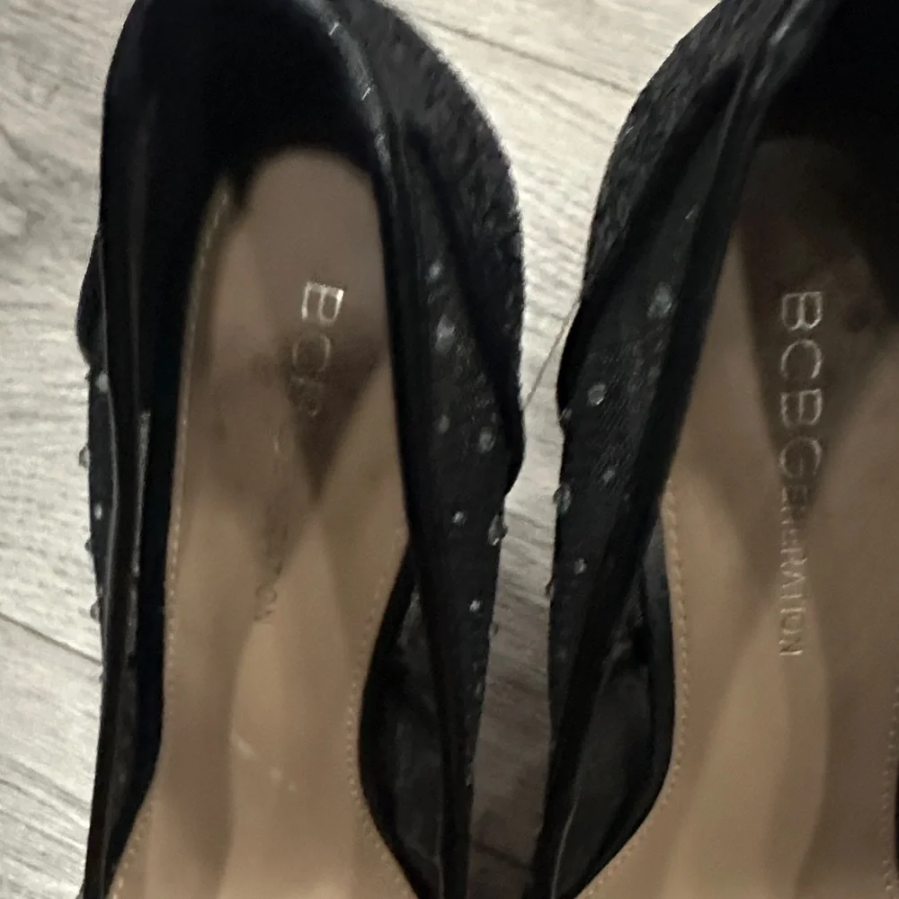 BCBGeneration Black Rhinestone Heels - Picture 9 of 9